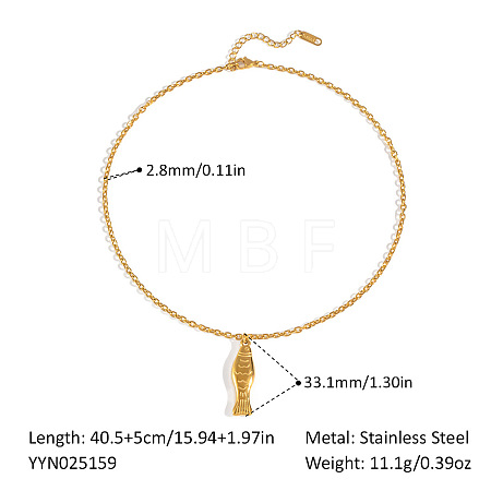 European Stainless Steel Fish Pendant Necklaces WY0433-1-1