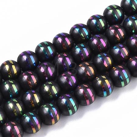Electroplate Non-magnetic Synthetic Hematite Beads Strands G-T065-8mm-01A-1