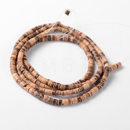 Natural Coconut Column Bead Strands X-COCB-O001-14-1