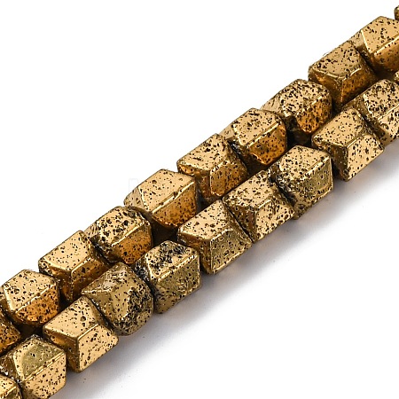 Electroplated Natural Lava Rock Beads Strands G-A256-D01-01G-1