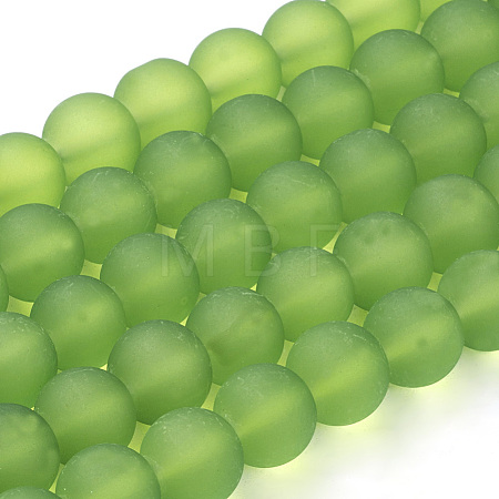 Baking Paint Transparent Glass Bead Strands X-GLAA-S031-10mm-34-1