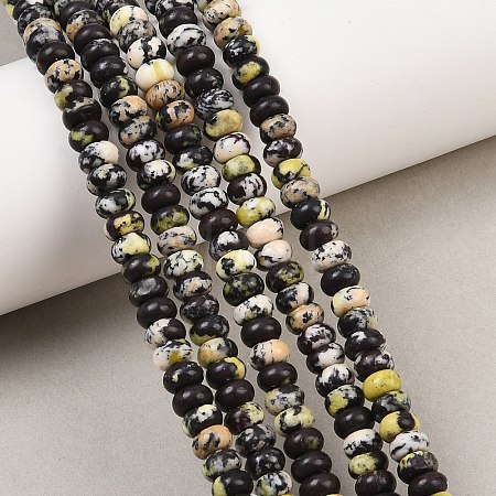 Natural Yellow Turquoise(Jasper) Beads Strands G-L647-D08-4x6mm-1