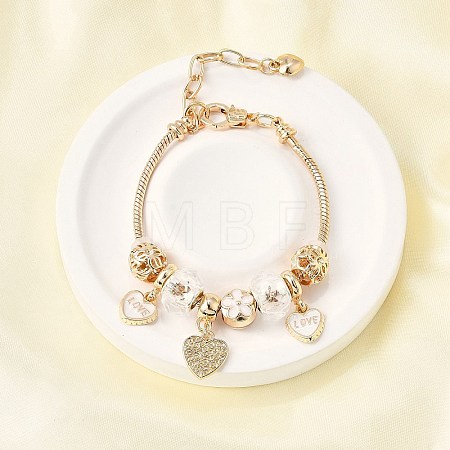 Alloy Enamel European Beads Charm Bracelets BJEW-F495-03G-1