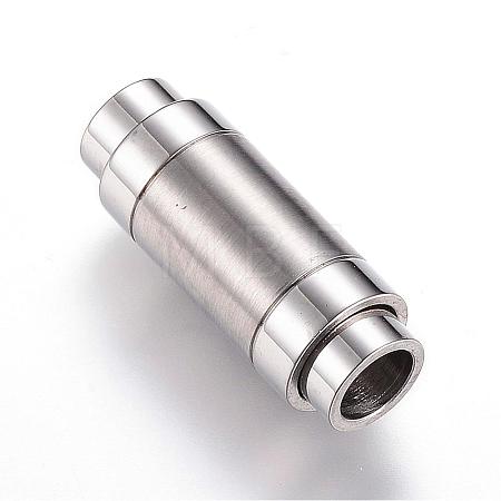 Tarnish Resistant 304 Stainless Steel Magnetic Clasps with Glue-in Ends STAS-D159-15-1