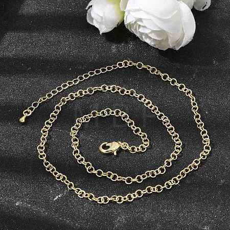 3.5MM Brass Rolo Chain Necklaces for Women NJEW-F366-02A-1