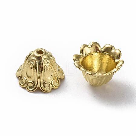 Tibetan Style Alloy Bead Caps X-TIBEB-EA9700YKG-G-LF-1