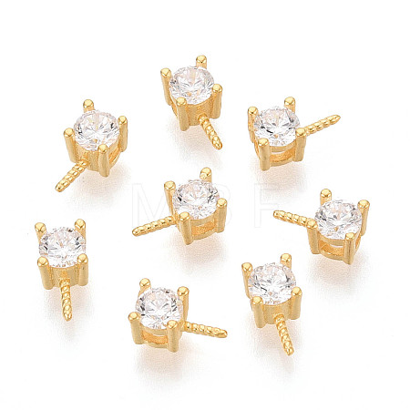 925 Sterling Silver & Clear Cubic Zirconia Peg Bails STER-T008-72G-1