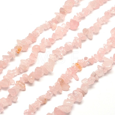 Natural Rose Quartz Chip Bead Strands X-G-M205-02-1