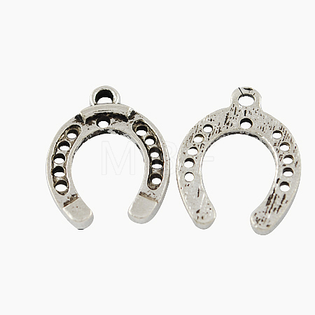 Tibetan Style Alloy Horseshoe Pendants TIBEP-23708-AS-NR-1