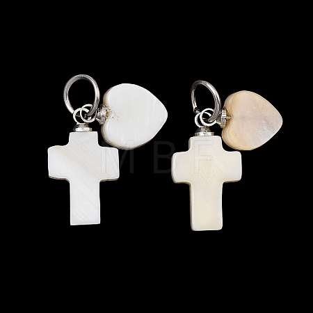 Natural Shell Pendants PALLOY-JF05786-1