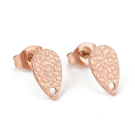 Ion Plating(IP) 304 Stainless Steel Stud Earring Findings STAS-O119-29RG-1