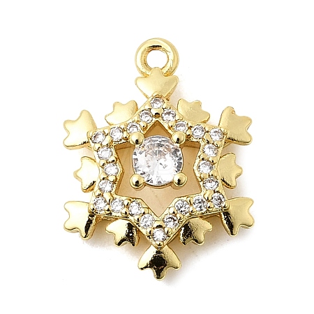 Christmas Brass Micro Pave Cubic Zirconia Pendants KK-L258-04G-E01-1