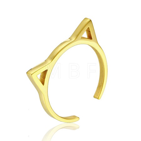 Simple 304 Stainless Steel Adjustable Cuff Rings for Women WT4746-10-1