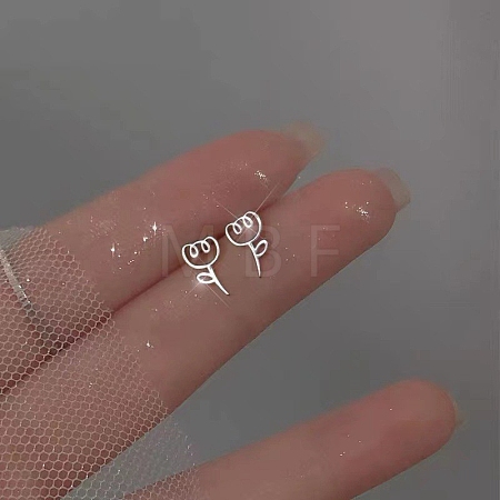2 Pairs Alloy Stud Earrings for Women EJEW-FS0001-27G-1