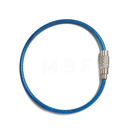 Stainless Steel Cable Wire Keychain AJEW-YWC0004-01F-1