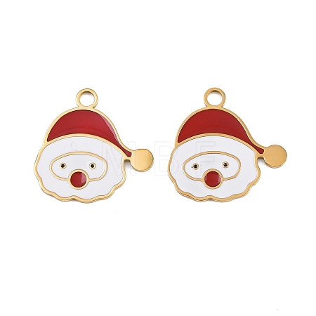 304 Stainless Steel Enamel Christmas Theme Pendants STAS-G359-01G-03-1