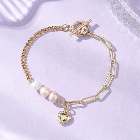Brass Charm Bracelets BJEW-JB13362-1