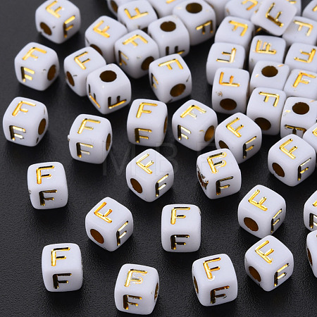Opaque White Acrylic Beads MACR-Q242-010F-1