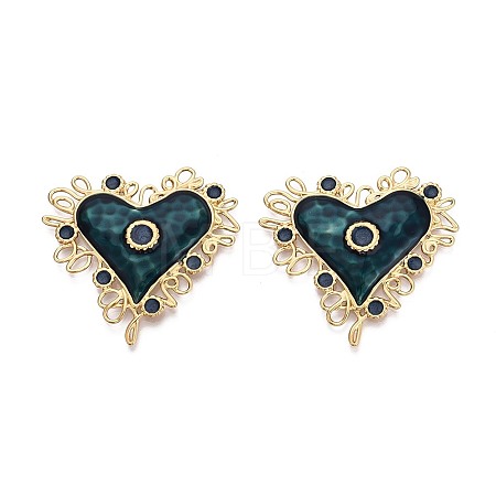 304 Stainless Steel and Enamel Big Pendants STAS-T068-101B-G-1