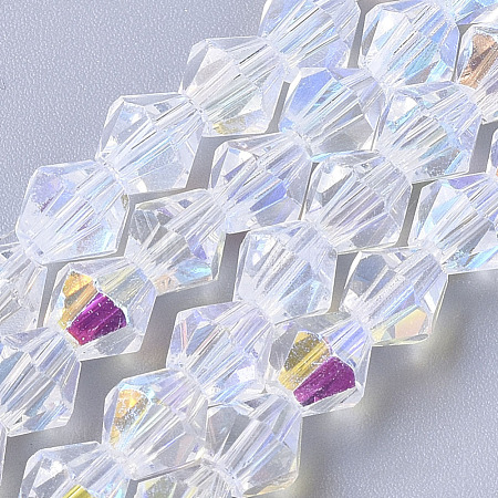Electroplate Glass Beads Strands EGLA-Q118-5mm-C17-1