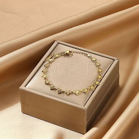 304 Stainless Steel Link Chain Bracelets for Women LS-BJEW-P372-02B-G-1
