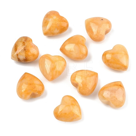 Natural Topaz Jade Heart Palm Stones G-P609-A04-01-1
