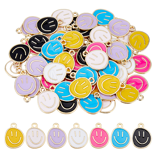 DICOSMETIC 84Pcs 7 Colors Alloy Enamel Pendants FIND-DC0004-93-1