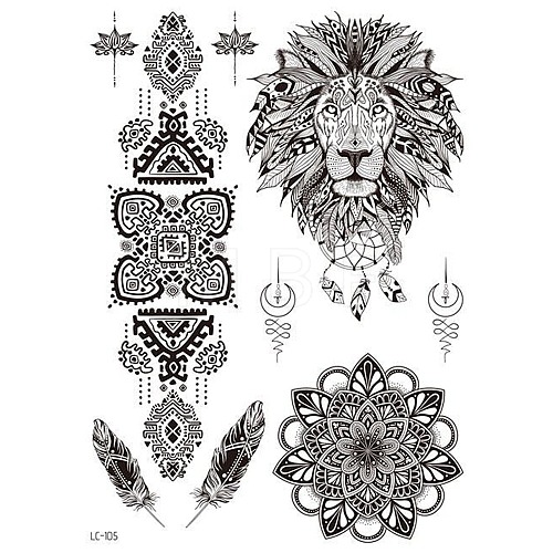 Mandala Pattern Vintage Removable Temporary Water Proof Tattoos Paper Stickers MAND-PW0001-14E-1