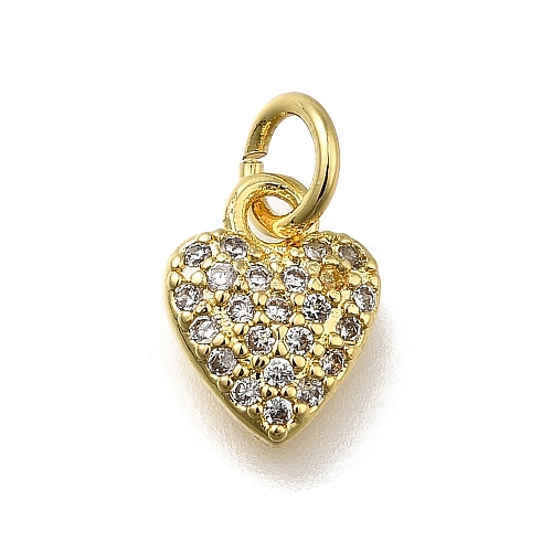 Brass Micro Pave Cubic Zirconia Pendants KK-C090-42G-02-1