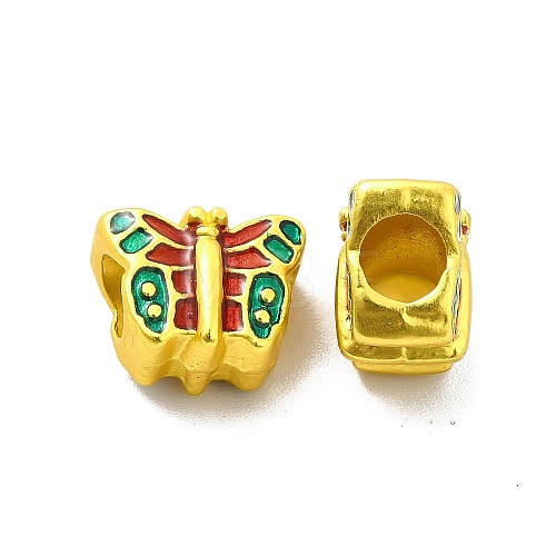 Rack Plating Alloy Enamel European Beads FIND-I034-10MG-1