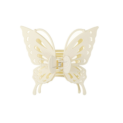 Hollow Butterfly Shape Plastic Large Claw Hair Clips PW-WG59392-02-1