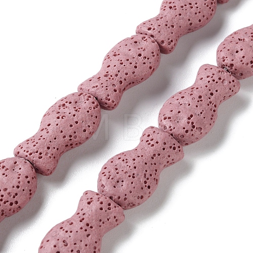 Fish Dyed Natural Lava Rock Beads Strands G-O126-01A-12-1