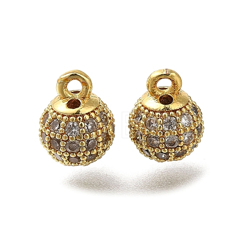 Rack Plating Brass Micro Pave Cubic Zirconia Charms KK-F883-07G-01-1