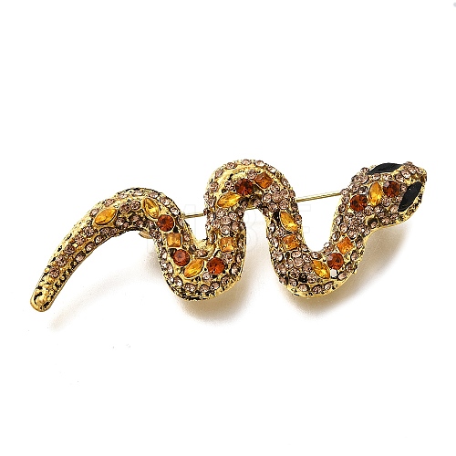 Snake Rhinestones Pins JEWB-M051-02G-02-1