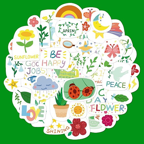 50Pcs Garden PVC Adhesive Waterproof Stickers PW-WGC0B30-01-1