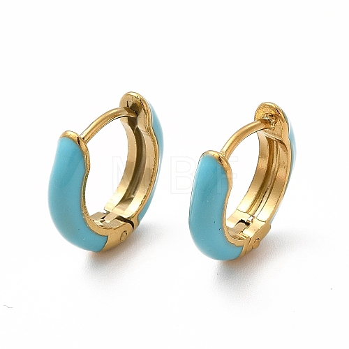 Ion Plating(IP) Enamel Hoop Earrings EJEW-G344-02G-01-1