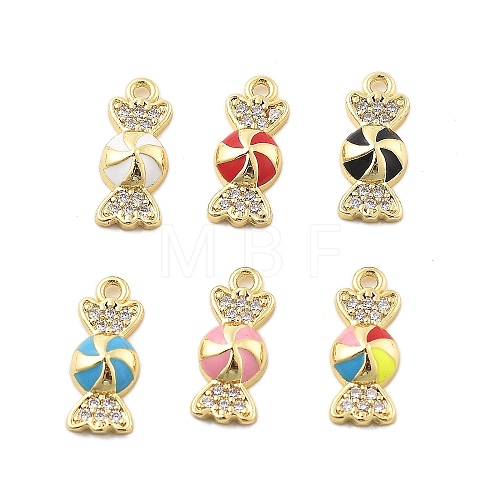 Brass Micro Pave Cubic Zirconia Pendants KK-L228-24G-1