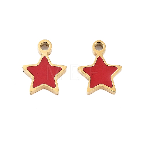 Ion Plating(IP) 304 Stainless Steel Enamel Charms STAS-Z078-24G-1