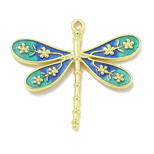 Rack Plating Brass Enamel Pendants KK-L224-042G-03-1