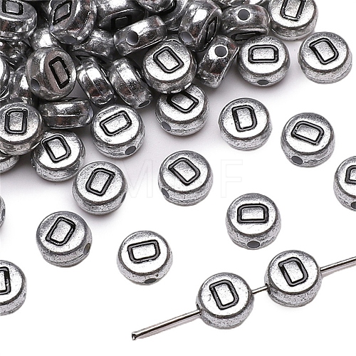 50Pcs Silver Plating Acrylic Beads PW-WG2E8AD-23-1