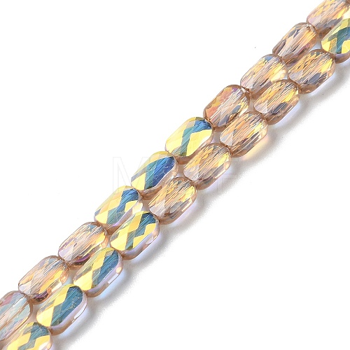Transparent Electroplate Glass Beads Strands GLAA-Q099-G01-10-1