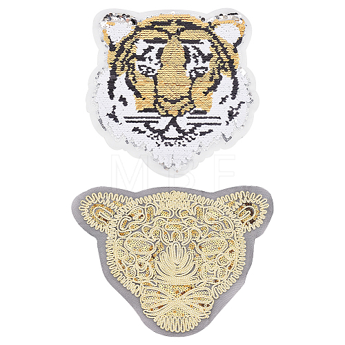 Fingerinspire 2Pcs 2 Style  Computerized Embroidery Cloth Sew on Patches DIY-FG0003-60-1