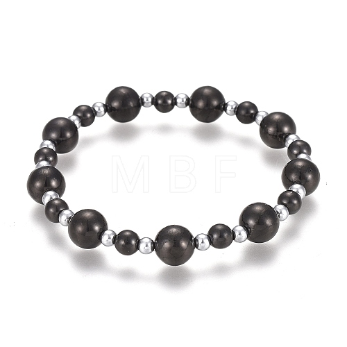 Magnetic Synthetic Hematite Stretch Bracelets BJEW-O179-03-1