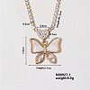 Chic Minimalist Butterfly Brass Micro Pave Cubic Zirconia Pendant Necklaces HP1417-1-1