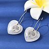 Natural Quartz Crystal & 304 Stainless Steel Hoop Earrings for Women EJEW-G475-05P-02-1
