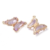 Brass Pave Faceted Glass Connector Charms FIND-Z020-04L-2