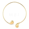 304 Stainless Steel Teardrop Open Cuff Choker Necklaces for Women NJEW-R003-01G-01-2