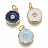 Brass Micro Pave Clear Cubic Zirconia Charms ZIRC-B002-32G-1