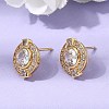 Brass Micro Pave Cubic Zirconia Stud Earrings EJEW-G471-05G-4
