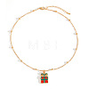 Christmas Zinc Alloy Enamel Pendant Necklaces FS-WG170EE-07-1